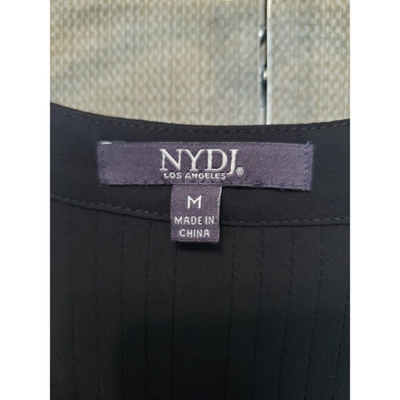 NYDJ Black Pleat Back Button-Up Shirt Size Medium - Picture 3 of 4